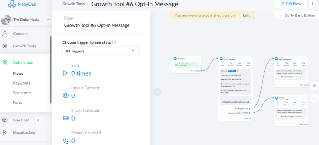Top-notch Growth Hacking Tools recommended By TDH. 5 ManyChat1 1